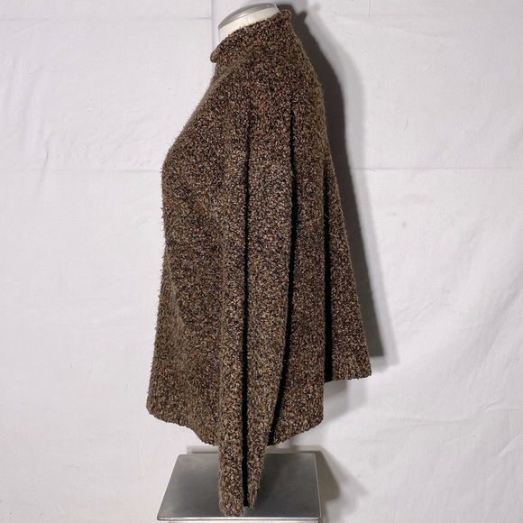Vintage Au Coton Brown Mock Neck Sweater L - Picture 3 of 11